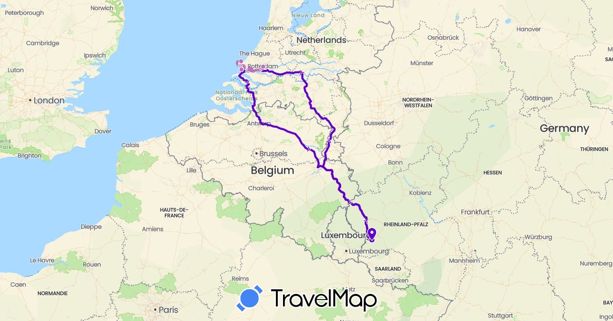 TravelMap itinerary: driving, mit wohnwagen, nur mit auto in Germany, Netherlands (Europe)